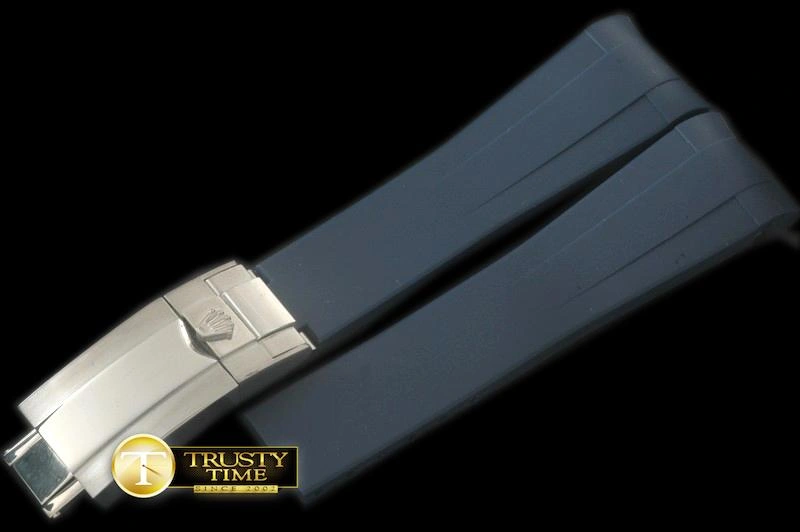 ROLACC021C – Dark Blue Rubber Strap 20 18 with Insignia Clasp