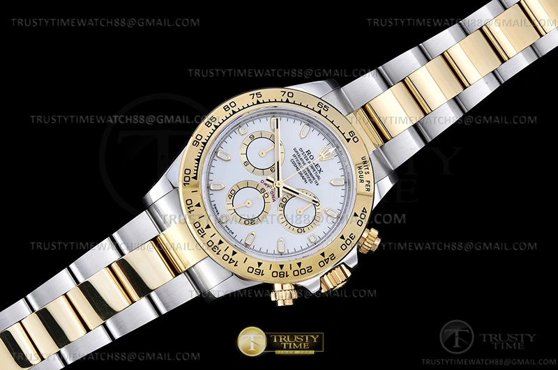 Affordable ROLDYT0438 – Daytona 116503 904L YG SS Wht Stk QF V3 SH4130