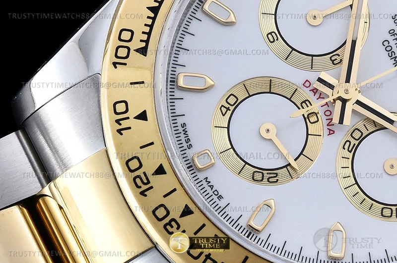 Affordable ROLDYT0438 – Daytona 116503 904L YG SS Wht Stk QF V3 SH4130