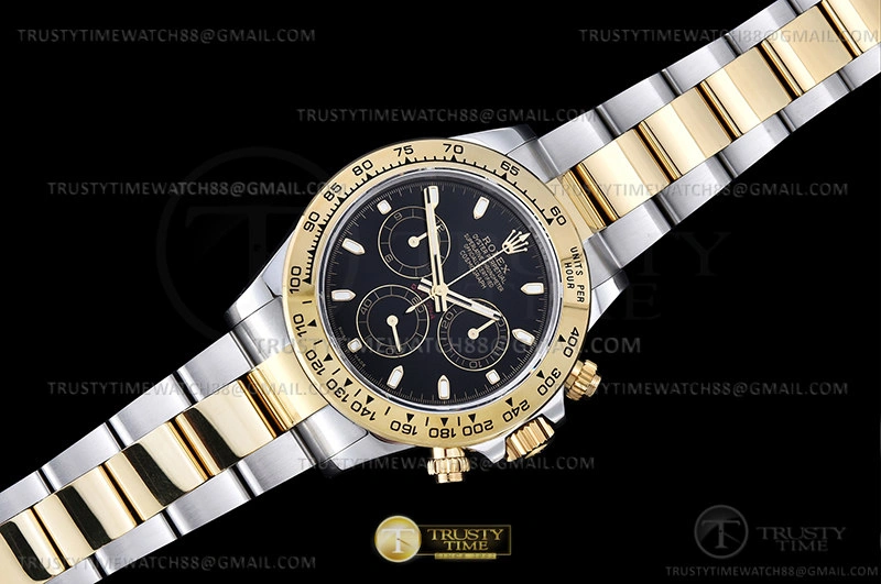 ROLDYT0440 – Daytona 116503 904L YG SS Blk Stk QF V3 SH4130