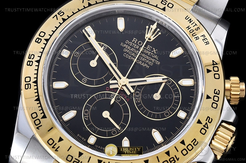 ROLDYT0440 – Daytona 116503 904L YG SS Blk Stk QF V3 SH4130