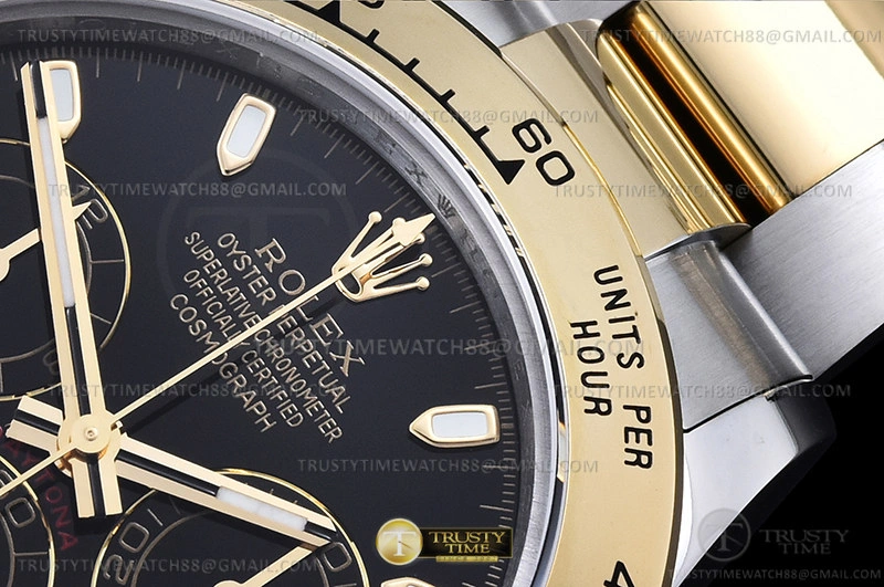 ROLDYT0440 – Daytona 116503 904L YG SS Blk Stk QF V3 SH4130