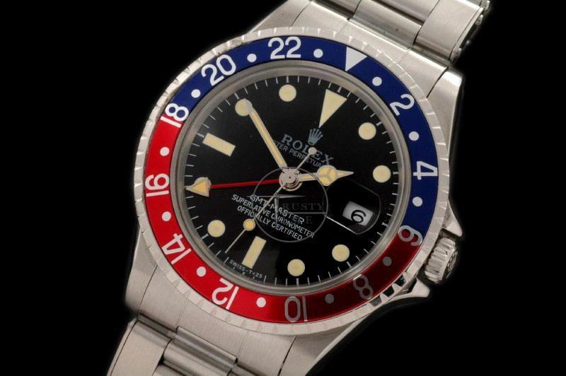 ROLGMT016A – Vintage GMT SS Blue Red Bezel Swiss Eta 2836-2