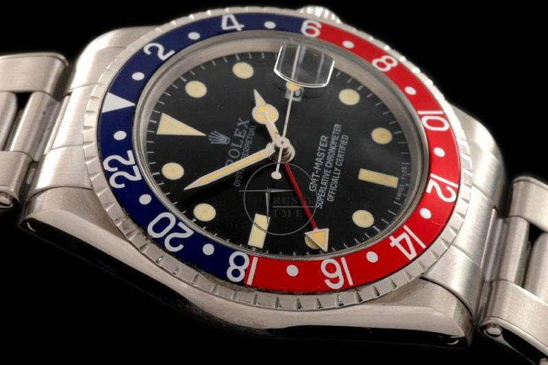 ROLGMT016A – Vintage GMT SS Blue Red Bezel Swiss Eta 2836-2