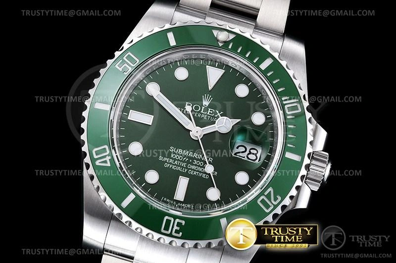 ROLSUB0280A – Submariner 116610LV 904L SS SS Green ARF V3 SH3135