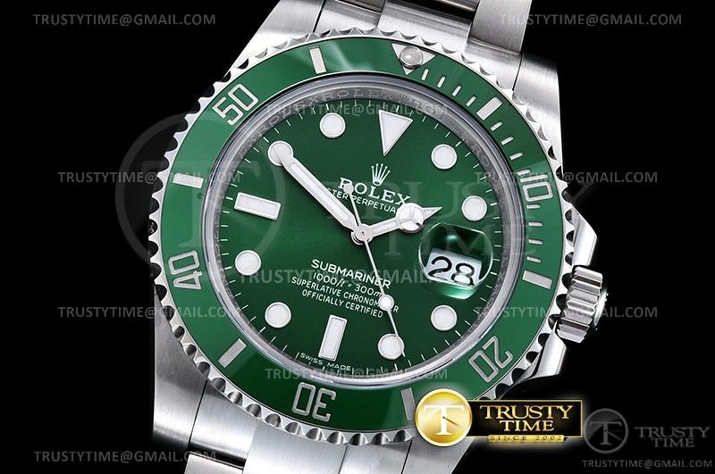 ROLSUB0288 – Submariner 116610LV 904L SS SS Green V2S ZZF SA3135