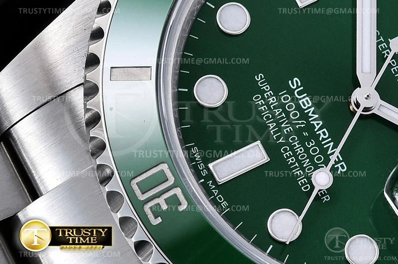 ROLSUB0288 – Submariner 116610LV 904L SS SS Green V2S ZZF SA3135