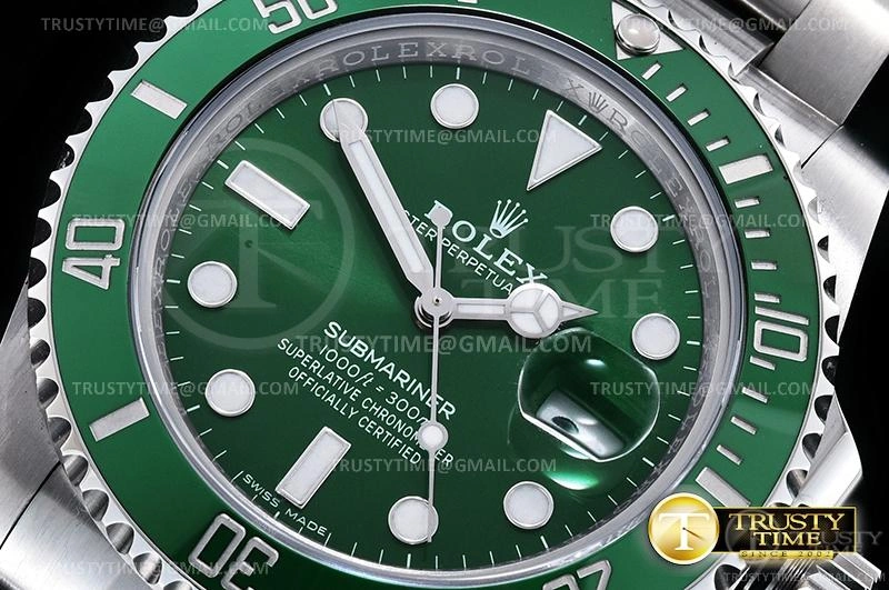 ROLSUB0288 – Submariner 116610LV 904L SS SS Green V2S ZZF SA3135