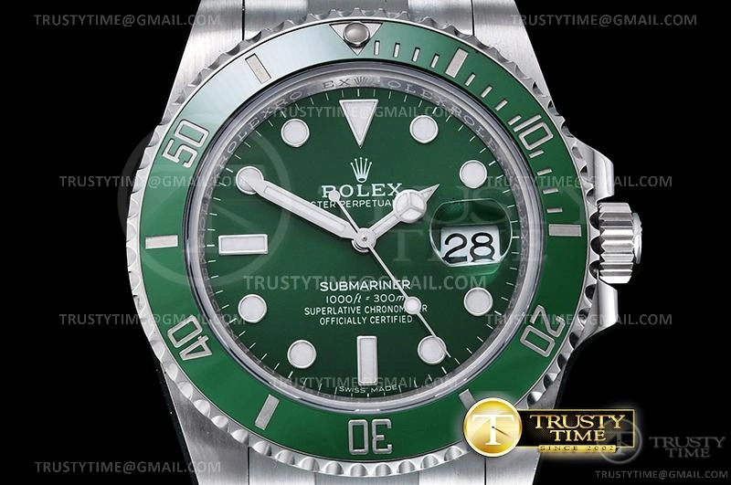 ROLSUB0288 – Submariner 116610LV 904L SS SS Green V2S ZZF SA3135