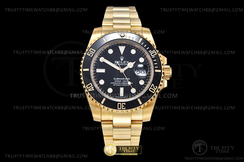 ROLSUB0475D – Submariner 116618LN Wrp 904 YG YG Black KF VR3135