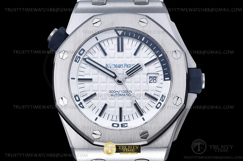 Cheap Royal Oak Diver 15707CE CER RU White APSF A3120