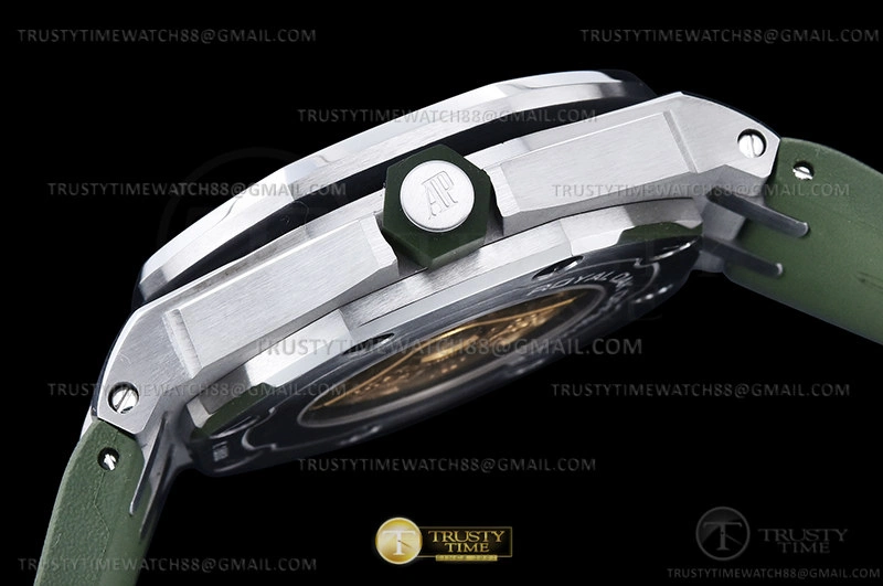 Rep ladies REP Royal Oak Offshore Diver 15710 SS RU Green APSF A3120