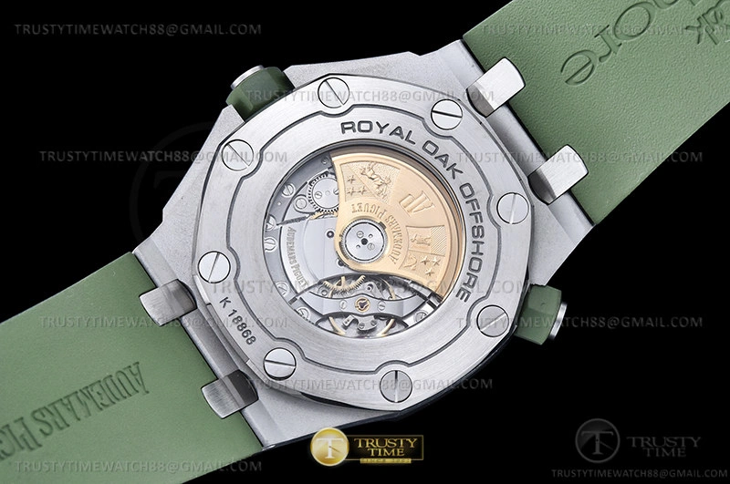 Rep ladies REP Royal Oak Offshore Diver 15710 SS RU Green APSF A3120