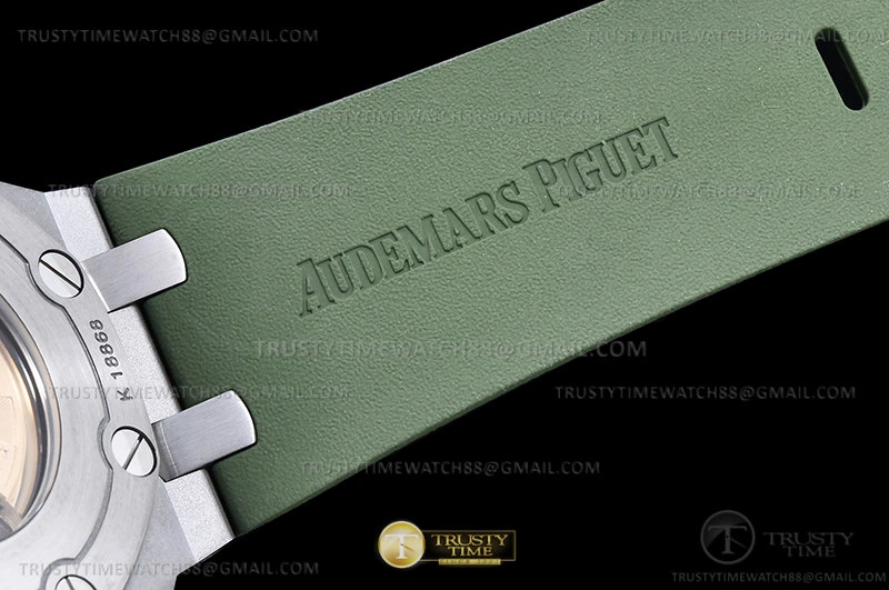 Rep ladies REP Royal Oak Offshore Diver 15710 SS RU Green APSF A3120