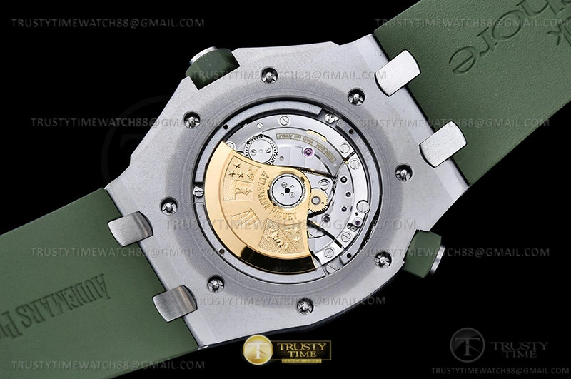 Rep ladies REP Royal Oak Offshore Diver 15710 SS RU Green APSF A3120