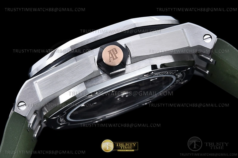 Cheap HOT Royal Oak Offshore Diver 15720 SS RU Grn APF A4308