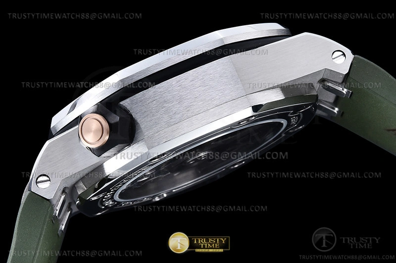 Cheap HOT Royal Oak Offshore Diver 15720 SS RU Grn APF A4308