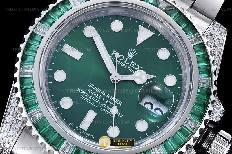 Hyper Peter Submariner 116610LV 904L Dia SS SS Grn Noob VR3135