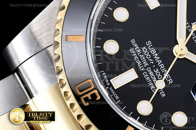 MiroTime Submariner 116613LN 904L YG SS Black ARF V3 A2824