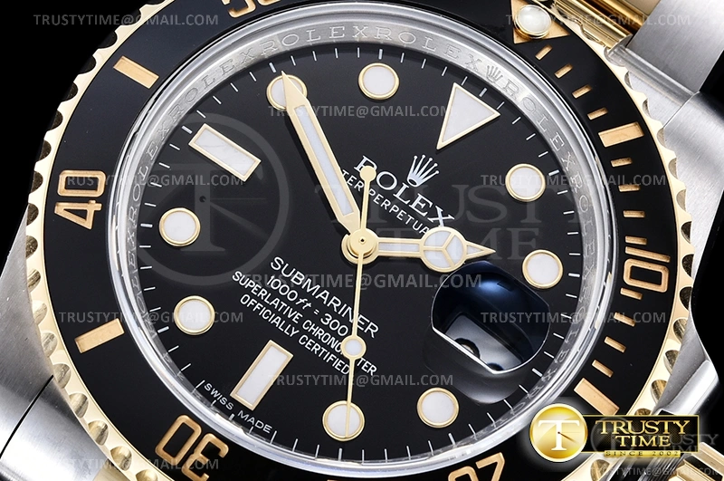 MiroTime Submariner 116613LN 904L YG SS Black ARF V3 A2824