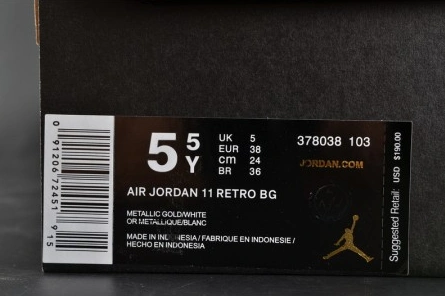 Designer inspired AIR JORDAN 11 RETRO P1NNACLE GOLD womens 378038-103 Reliable 5571