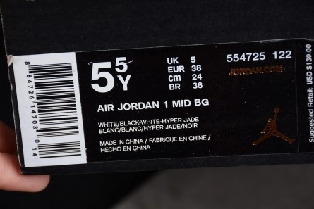 Style match Air Jordan 1 Mid BG 'Hyper Jade' - Air Jordan - 554725-122 Durable 7119