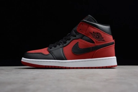 Air Jordan 1 Mid Gym Red Black 554724-610 Soft 1556