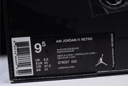Reasonably priced Air Jordan 11 “Cap and Gown” black  378037-005 Versatile 4652