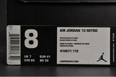 Replica Air Jordan 13 Retro “Barons Hologram” white grey mens 414571-115 Durable 3676