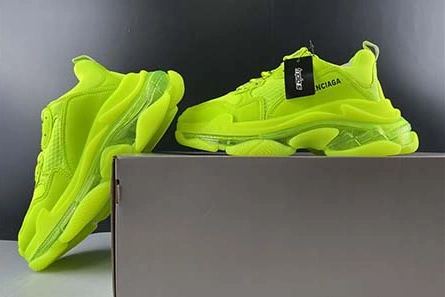 Accessible luxury BALENCIAGA TRIPLE S CLEAR SOLE L.FREE DOU.FOAM NOT WASHED SO FLUO YELLOW 541624 W2FF1 5842 Bold 7112