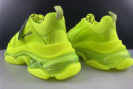 Accessible luxury BALENCIAGA TRIPLE S CLEAR SOLE L.FREE DOU.FOAM NOT WASHED SO FLUO YELLOW 541624 W2FF1 5842 Bold 7112