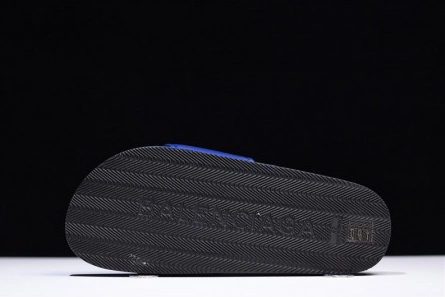 Top-grade copy Balenciaga Logo leather slip-on sandals blue 500578 WAM00 4045 Versatile 6720