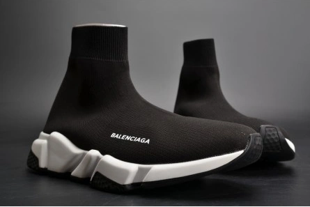 Fashion duplicate BestValue 3190 Balenciaga Stretch Mesh High Top Sneaker Black White 454485 W05G0