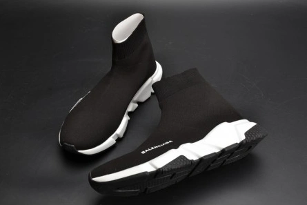 Fashion duplicate BestValue 3190 Balenciaga Stretch Mesh High Top Sneaker Black White 454485 W05G0