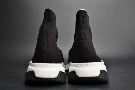 Fashion duplicate BestValue 3190 Balenciaga Stretch Mesh High Top Sneaker Black White 454485 W05G0