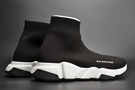 Fashion duplicate BestValue 3190 Balenciaga Stretch Mesh High Top Sneaker Black White 454485 W05G0