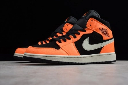 Master copy Breathable 8147 Air Jordan 1 Mid Black Orange 554724-062