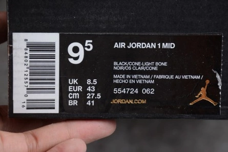 Master copy Breathable 8147 Air Jordan 1 Mid Black Orange 554724-062