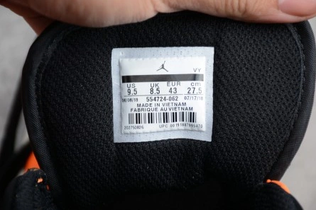 Master copy Breathable 8147 Air Jordan 1 Mid Black Orange 554724-062
