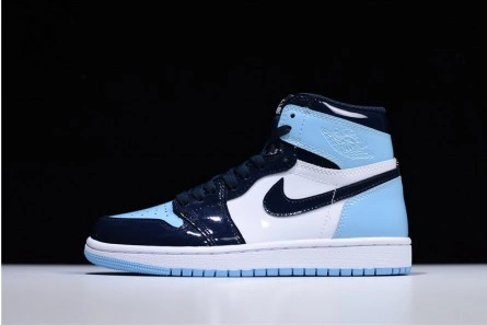 Bright 6415 Air Jordan 1 UNC Blue Chill Patent   Leather CD0461-401