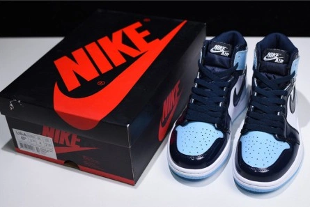 Parallel design Bright 6415 Air Jordan 1 UNC Blue Chill Patent   Leather CD0461-401