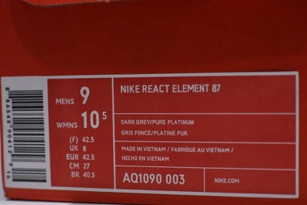 Economical Classic 7366 Nike React Element 87 Dark Grey AQ1090-003