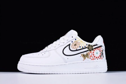Comfortable 8452 Nike Air Force 1 07 LNY QS Lunar New Year White  Flowers WOMENS  AJ8298-100