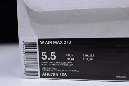 Economical Comfortable 9594 Nike womens  Air Max 270 white purple AH6789 106