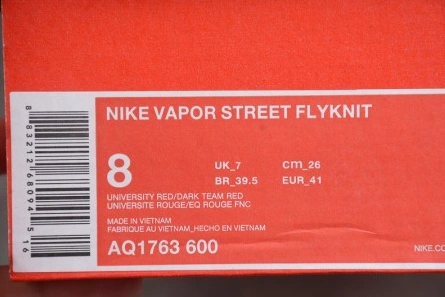 1:1 copy Durable 3449 Nike Vapor Street Flyknit University Red AQ1763-600