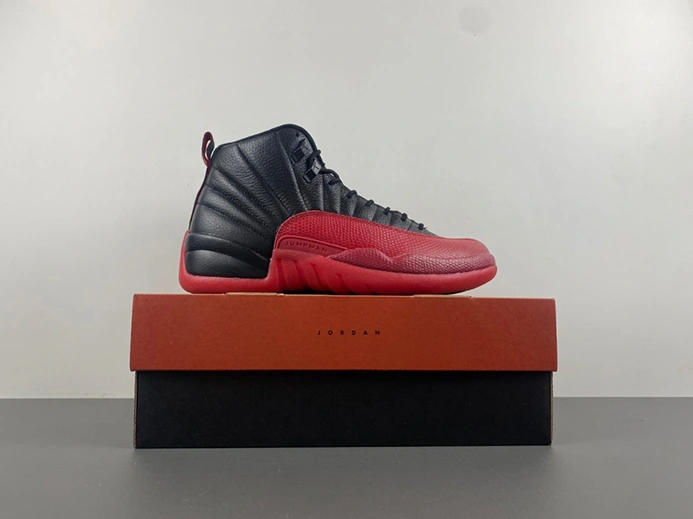 Durable 6463 AIR JORDAN 12 “FLU GAME” Black Varsity Red mens 130690-002