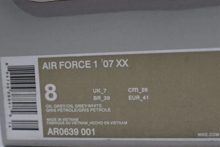 Mirror quality Durable 9667 Air Force 1 '07 XX Oil Grey (W) - AR0639-001
