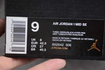 Premium replica EasyMatch 6387 Air Jordan 1 Mid South Beach 852542-306