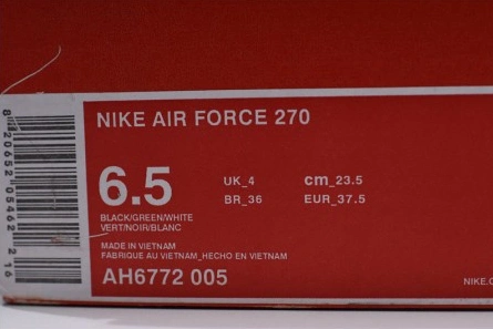Pricetag-smart EasyMatch 7848 Nike Air Force 270 Carnivore AH6772-005