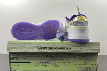 Premium replica Efficient 1644 Nike Dunk Low Union Passport Pack Grey Purple  DJ9649-500